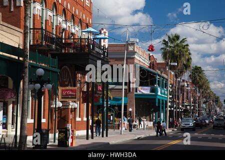 United States, Florida, Tampa, Ybor City, East 7th Street, La Septima, buildings Stock Photo