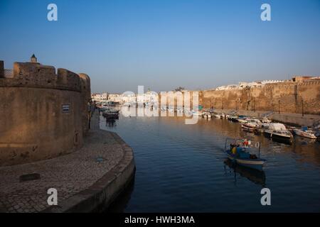 Tunisia, Northern Tunisia, Bizerte, Old Port, Ksibah Fort and Kasbah Fort Stock Photo