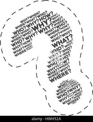 question mark words image Stock Vector