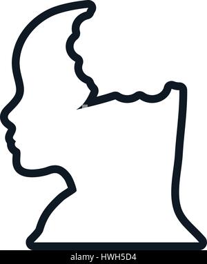 line avatar girl head with tail hair Stock Vector Image & Art - Alamy