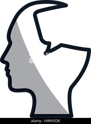 silhouette head bubble speech communication Stock Vector