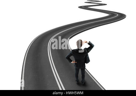 Road to goal 3D Rendering Stock Photo