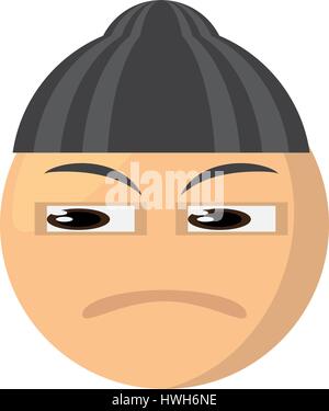 Happy cartoon emoticon thinking Stock Vector Art & Illustration, Vector