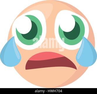 A Sad Crying Emoji Emoticon Smiley Face Character With Tears Stock Photo Alamy