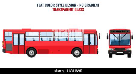City public bus for advertisement template. Flat Vector Stock Vector