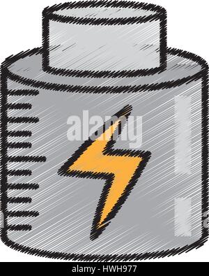 battery charging power sketch Stock Vector