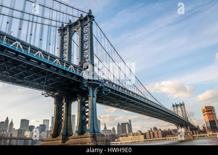 Manhattan Bridge seen from Dumbo in Brooklyn - New York, USA Stock Photo