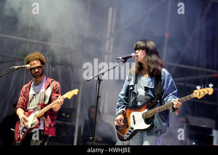 VALENCIA, SPAIN - APR 5: Yuck (band) performs at MBC Fest on April 5, 2015 in Valencia, Spain. Stock Photo