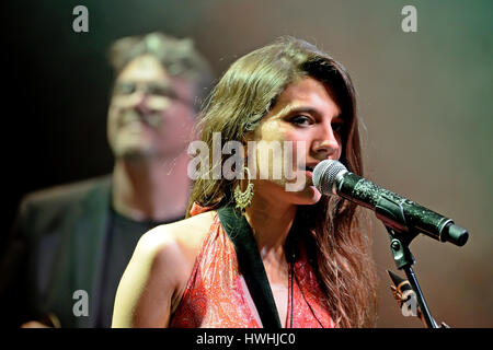 BARCELONA - APR 16: Eva Fernandez Group (jazz band) performs at Luz de Gas club on April 16, 2015 in Barcelona, Spain. Stock Photo