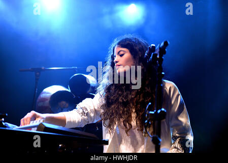 BARCELONA - MAY 26: Ibeyi (soul and contemporary rhythm and blues cuban band) in concert at Apolo stage Primavera Sound 2015 Festival (PS15) on May 26 Stock Photo