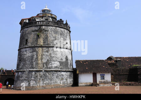 Lighthouse at Fort Aguada , Goa, India Stock Photo