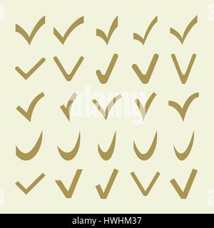 Set of Different Vector Check Marks Stock Vector