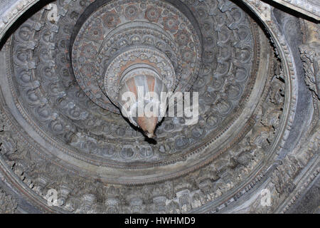 Domical bay ceiling in the mantapa of Chennakesava Temple, Hoysala Architecture at Somanathpur, Karnataka, India