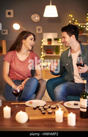 Young couple having date in japanese style Stock Photo