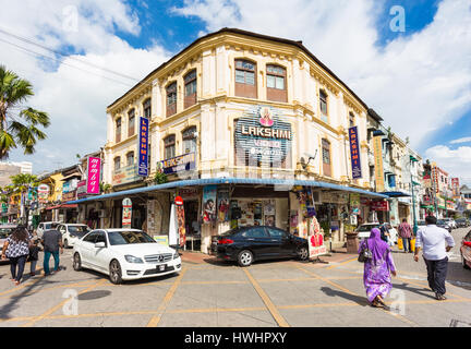 GEORGETOWN, MALAYSIA - NOVEMBER 13, 2016: People walk in the street of Little India historic district in Georgetown in Penang, Malaysia. Stock Photo