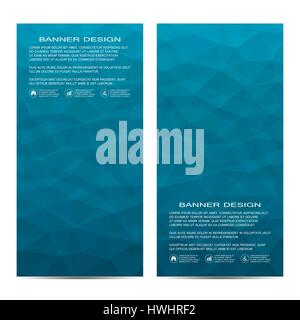 Set of modern vertical banners with triangles. Geometric abstract background. Business and website templates. Vector illustration Stock Vector