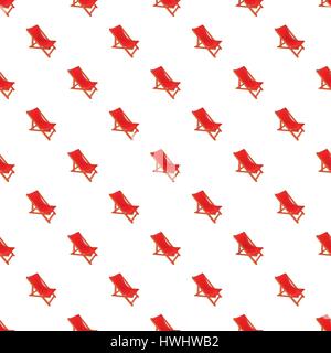 Red chaise lounge pattern, cartoon style Stock Vector