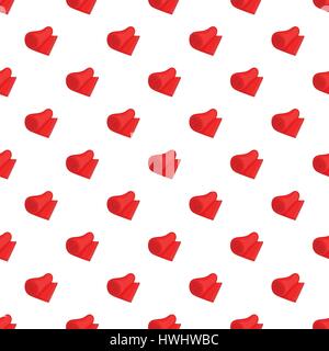 Rolled red towel pattern, cartoon style Stock Vector