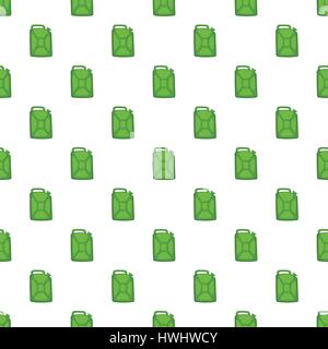 Green fuel canister pattern, cartoon style Stock Vector