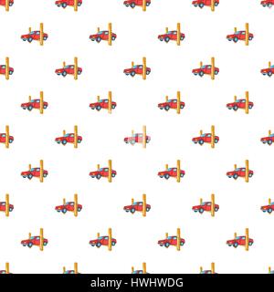 Car lifting pattern, cartoon style Stock Vector