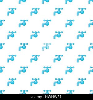 Water tap with knob pattern, cartoon style Stock Vector