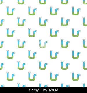 Clog in the pipe pattern, cartoon style Stock Vector