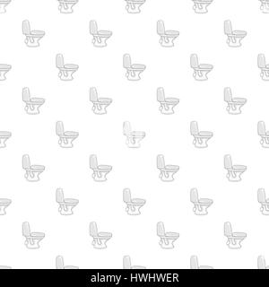 White toilet bowl pattern, cartoon style Stock Vector