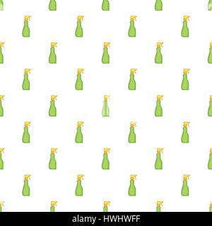 Green household spray bottle pattern cartoon style Stock Vector