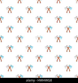 Crossed axes pattern, cartoon style Stock Vector