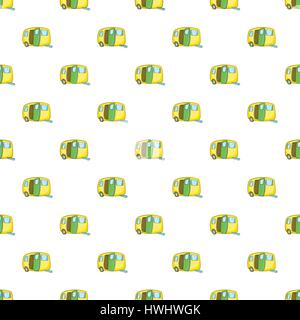 Yellow trailer pattern, cartoon style Stock Vector