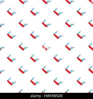 Red multifunction knife pattern, cartoon style Stock Vector