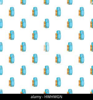 Tourist backpack with mat pattern, cartoon style Stock Vector