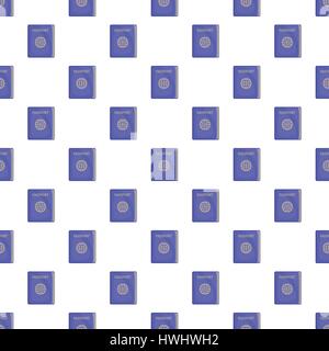Blue passport pattern, cartoon style Stock Vector