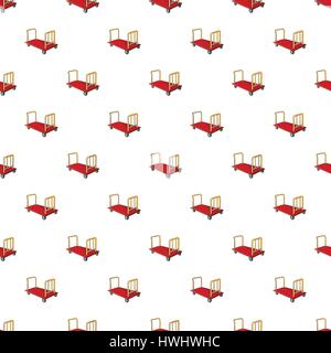 Baggage cart pattern, cartoon style Stock Vector