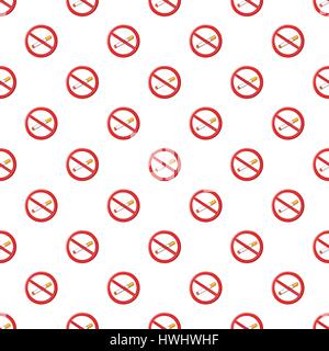 No smoking sign pattern, cartoon style Stock Vector