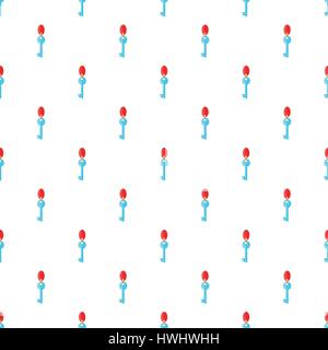 Hotel key pattern, cartoon style Stock Vector