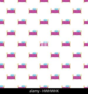 Hotel bed pattern, cartoon style Stock Vector