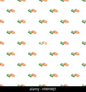 Hand with card pattern, cartoon style Stock Vector