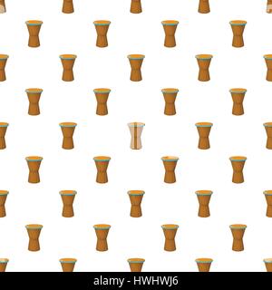 Ethnic drum pattern, cartoon style Stock Vector