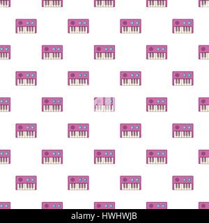 Synthesizer pattern, cartoon style Stock Vector