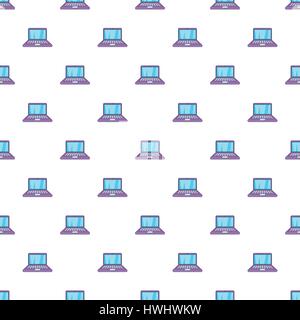Laptop pattern, cartoon style Stock Vector