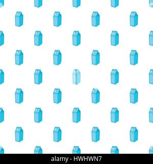 Box of milk pattern, cartoon style Stock Vector
