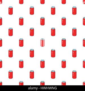 Red aluminum can pattern, cartoon style Stock Vector