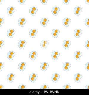 Fried eggs pattern, cartoon style Stock Vector