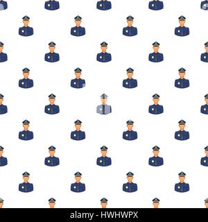 Policeman pattern, cartoon style Stock Vector