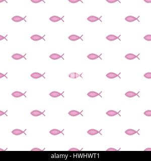 Christian fish pattern, cartoon style Stock Vector