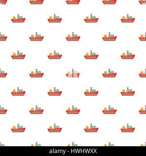 Cargo ship pattern, cartoon style Stock Vector