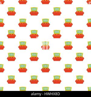 Slot machine pattern, cartoon style Stock Vector