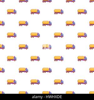 Truck carries petrol pattern, cartoon style Stock Vector
