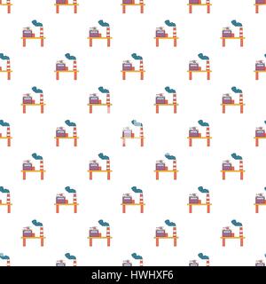 Oil platform pattern, cartoon style Stock Vector